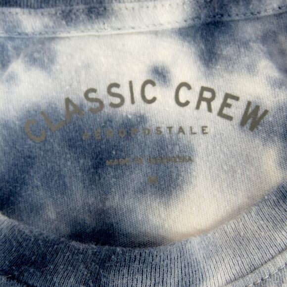 Aeropostale Classic Crew Blue Tie Dye NYC New York Short Sleeve T-Shirt Medium - Picture 9 of 10